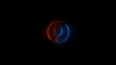 Animated leon line microphone icon on background concept Stock Footage 263965898