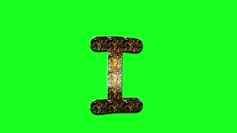 Animated letter I with hand drawn chalkboard design for educational ABC content Stock Footage 312984950