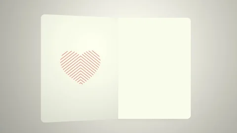 Animated letter that opens with a Valentine theme cover, ideal footage for Video stock 100900060
