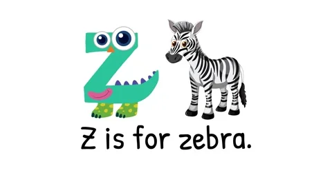 Animated letter Z transforms into a playful monster character while a carto.. Stock Footage 334323813