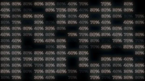 Animated lettering background with percent texts Stock Footage 289172424