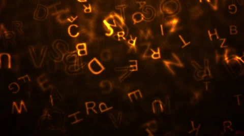 Animated letters on dark background Stock Footage 49975514