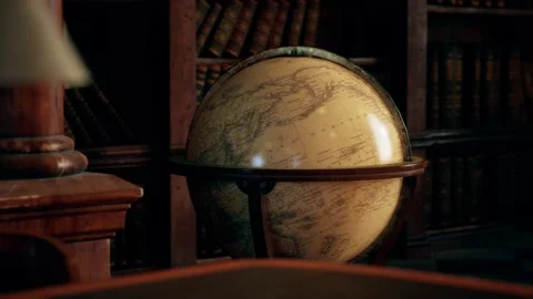 Animated library with old books 3d render 3d illustration. Stock Footage 183443107