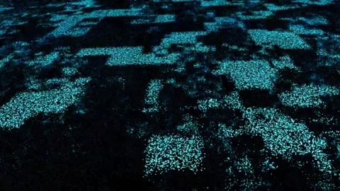 Animated light blue particle, abstract digital square landscape background Stock Footage 296259645