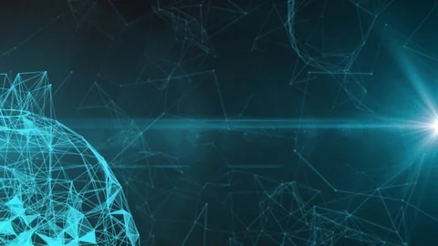 Animated Light Blue Plexus Futuristic Background Video Stock Footage 126740719