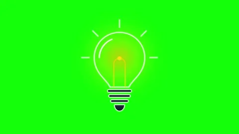 Animated light bulb with glowing effect on green screen for creative idea c.. Vidéo 344862489