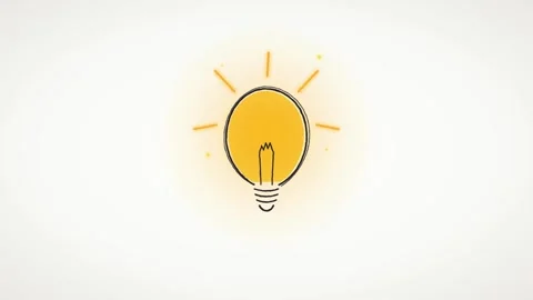 Animated light bulb glowing, symbolizing idea, innovation, and creative thi.. Stock Footage 337564048