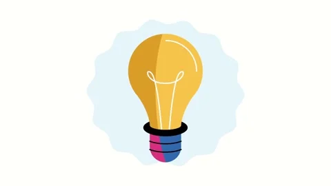 Animated light bulb icon flashing on white background representing innovati.. Video stock 338426045