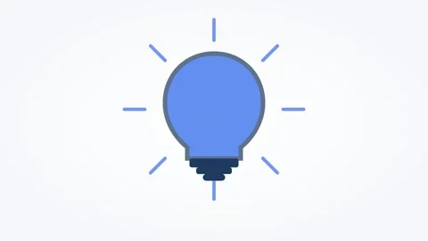 Animated light bulb idea icon glowing, horizontal 16:9 seamless loop HD motion Stock Footage 345160859