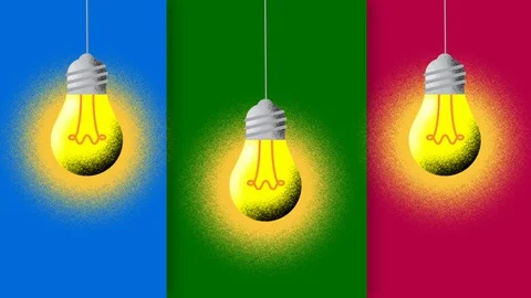 Animated light bulb invention or idea concept. 4k Stock Footage 128915243
