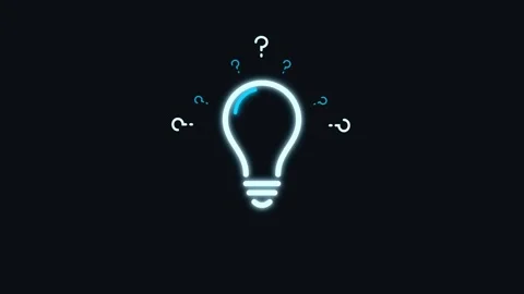 Animated Light Bulb with Question Marks Idea Generation Concept Motion Graphic Stock Footage 346726444