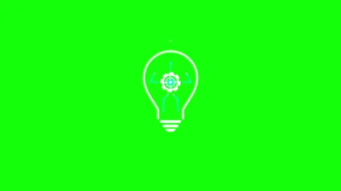 Animated light bulb with rotating gear mechanism for tech and innovation co.. Stock Footage 344855364
