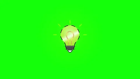 Animated light bulb turning on and off, creative idea concept on green scre.. Stock Footage 344862492