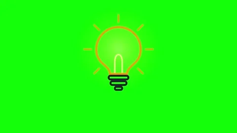 Animated light bulb turning on and off, creative idea concept on green scre.. Stock Footage 344862497