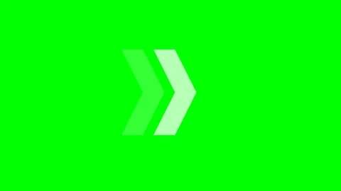 Animated Light Green Right Arrow Chevron on Green Screen Stock Footage 330039645
