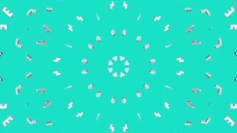 Animated light sulfur three-dimensional shapes on a turquoise background. abstra Stock-Footage 101815193