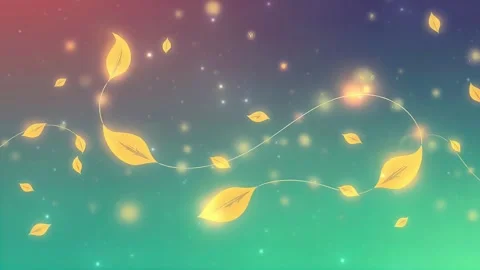 Animated Light video leaves: Light video on the animated design great for carto Video stock 306505379