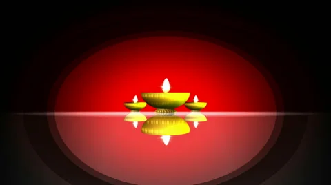 Animated lighting earthen lamps red vibrant backdrop Stock Footage 60406751