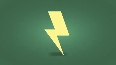 Animated lightning bolt icon on changing solid color backgrounds Stock Footage 345729528