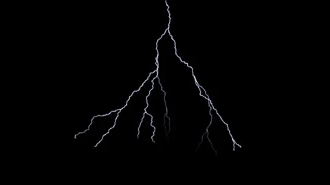 Animated lightning strike on black backg... | Stock Video | Pond5