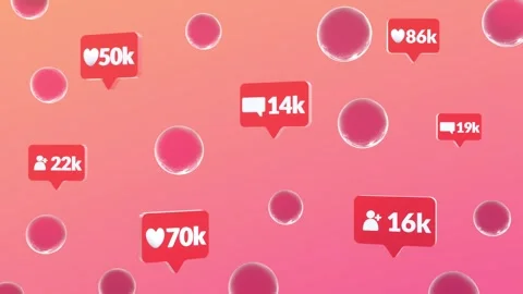 Animated Likes Counter, Comments Counter And Follower Counter. Stock Footage 287106448