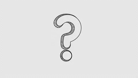 Animated Line Art Question Mark Icon Hand Drawn Motion Graphics Overlay Stock-Footage 347357193