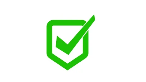 Animated Line Check Mark Icon in Shield Outline, Digital Approval Animation.. 스톡 동영상 307764592