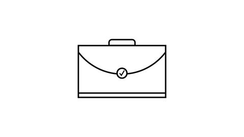 Animated line drawing of a briefcase suitable for business icons and profes.. Stock Footage 263603382