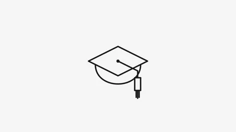 Animated Line Drawing Of A Graduation Cap Icon Stock Footage 340637428