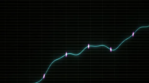 Animated line graph with glowing points. Stock Footage 335104527