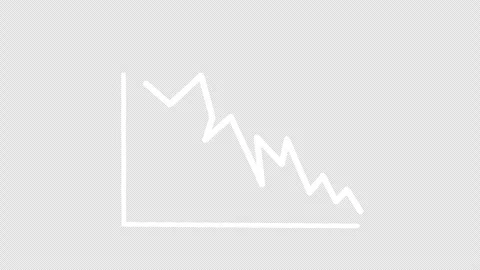 Animated line graph showing a downward trend and financial loss Stock Footage 329713550