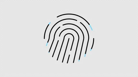 Animated line icon of fingerprint. Stock Footage 273045452
