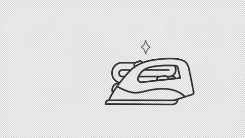 Animated line icon pack representing housekeeping Stock Footage 249244872