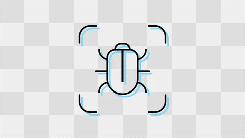 Animated line icon of virus scan. Stock Footage 273044329