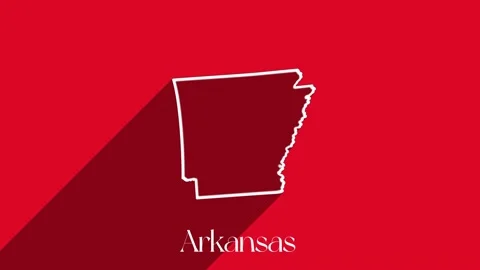 Animated line map showing the state of Arkansas from the United State of America Stock Footage 161275912
