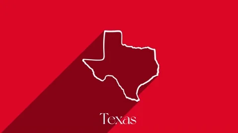 Animated line map showing the state of Texas from the United State of America Stock Footage 161276049