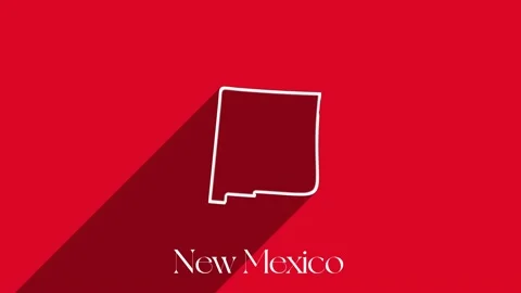 Animated line map showing the state of New Mexico from the United State of Stock Footage 161276056
