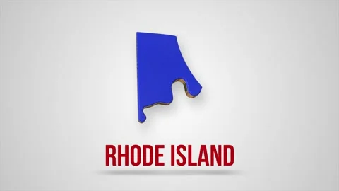 Animated line map showing the state of Rhode Island from the United State of Stock Footage 170560124