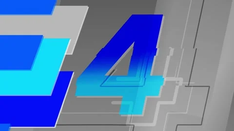 Animated Linear Countdown. Blue Numbers Stock Footage 111865732