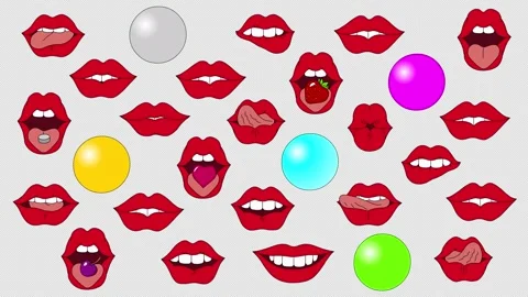 Animated lips on a transparent Stock Footage 250628982