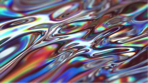 Animated Liquid holographic background, Smooth wave surface Stock Footage 246565638