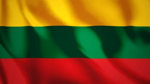 Animated Lithuania flag, smooth motion, loop waving Stock Footage 236470727