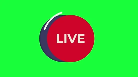 Animated Live icon background, logo symbol, social media green screen Video stock 260124106