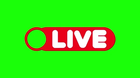 Animated Live Icon on Green Background Stock Footage 328640084