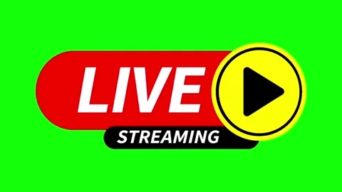 Animated Live Streaming Button Graphic on Green Screen Stock Footage 340242611
