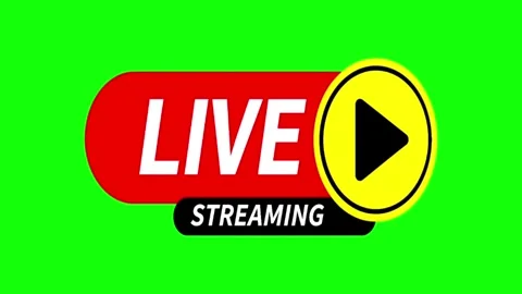 Animated Live Streaming Button Graphic on Green Screen Stock Footage 340242895
