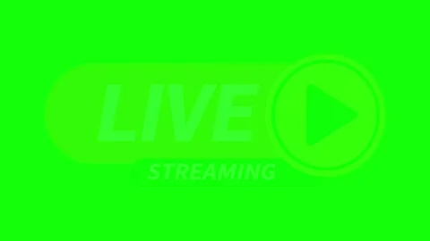 Animated Live Streaming Button Graphic on Green Screen Stock Footage 340372564