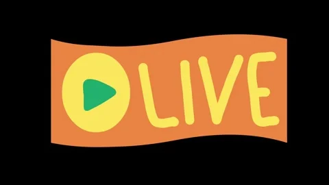 Animated "Live" text with an icon Stock Footage 312664125