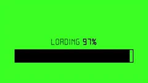 Animated loading bar from 0 to 100 percent on chroma green screen Stock Footage 314150269