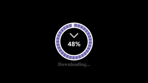 Animated loading bar counting icon on a black background. Stock Footage 256802549